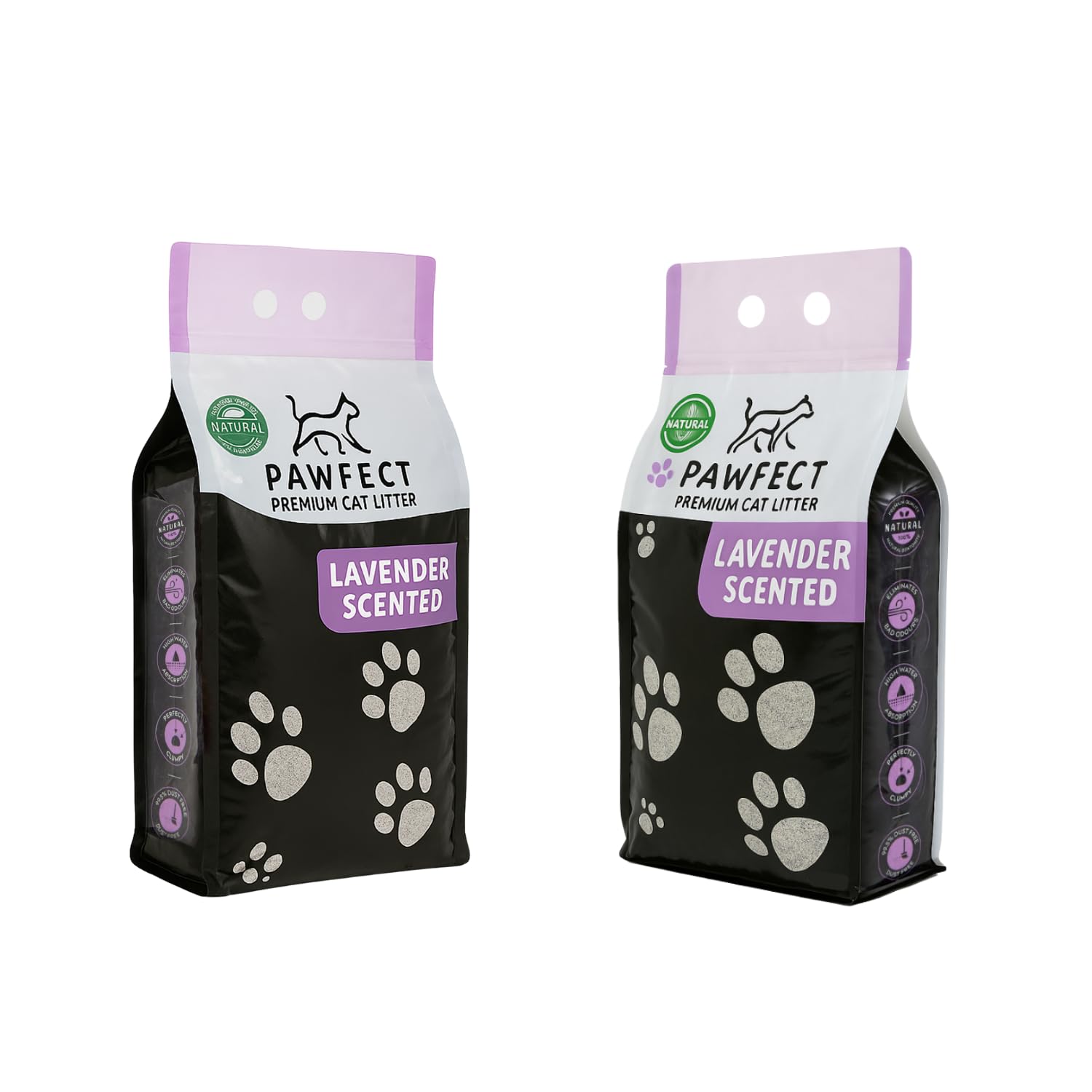 Lavender Scented Clumping Cat Litter – 19.2 lb / 10 L (2 x 5L), Dust-Free, Odor Control, Multi-Cat Friendly