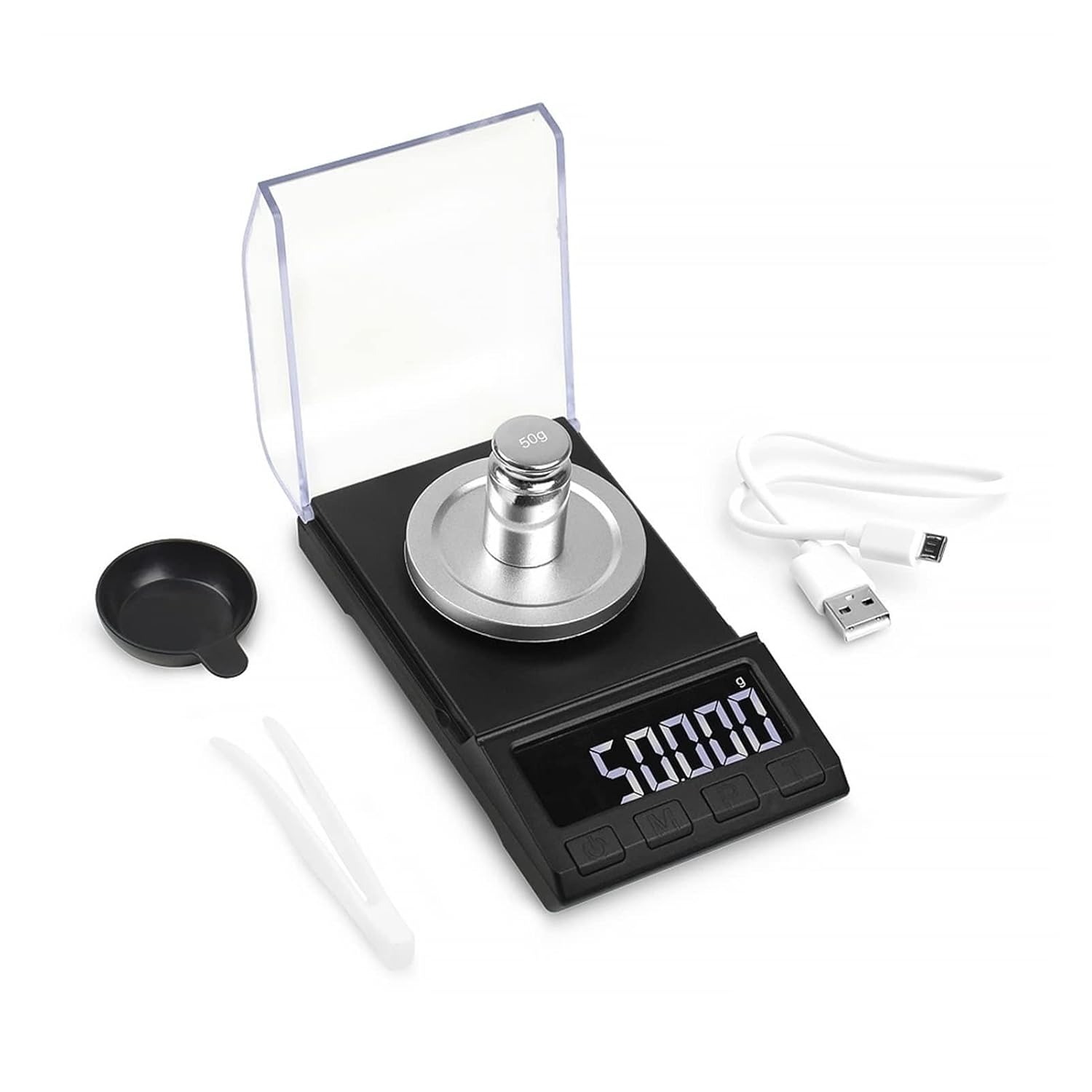 キッチンスケール 50g/100g/200g精密デジタルスケール、0.001gバランス電子ジュエリースケール、USB電源、医療スケー