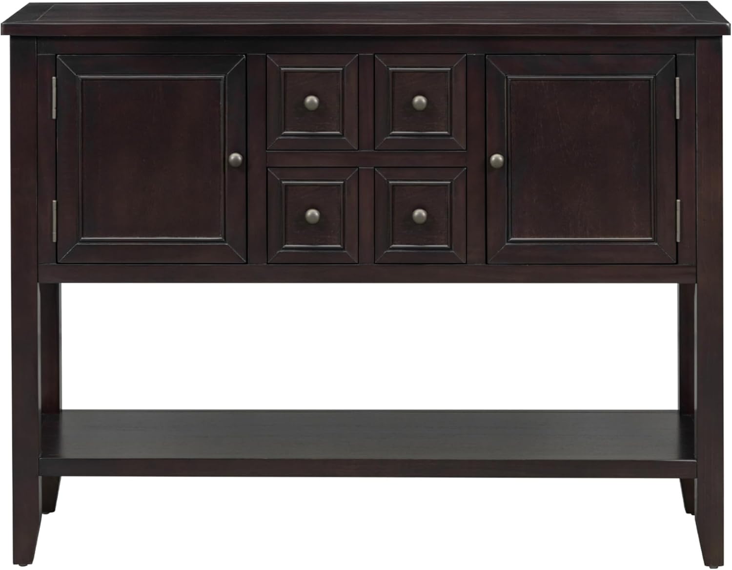 P PURLOVE Console Table Buffet Sideboard Sofa Table with Storage Drawers Cabinets and Bottom Shelf (Espresso)