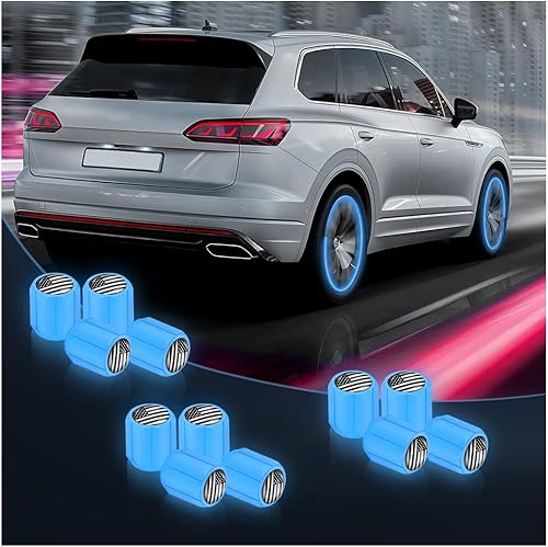 Miniatura 8 de 12 tapas luminosas para válvulas de neumáticos de automóvil, tapas de vástago de válvula de bandera estadounidense, tapas de aire universales