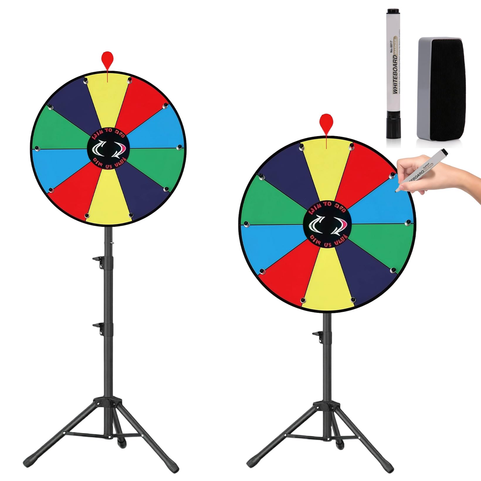 Ruota della Fortuna Cancellabile, Ruota della Fortuna 24 Pollici, della da Girare, della con 14 Scomparti, per Giochi di Lotteria, Giochi di Parol