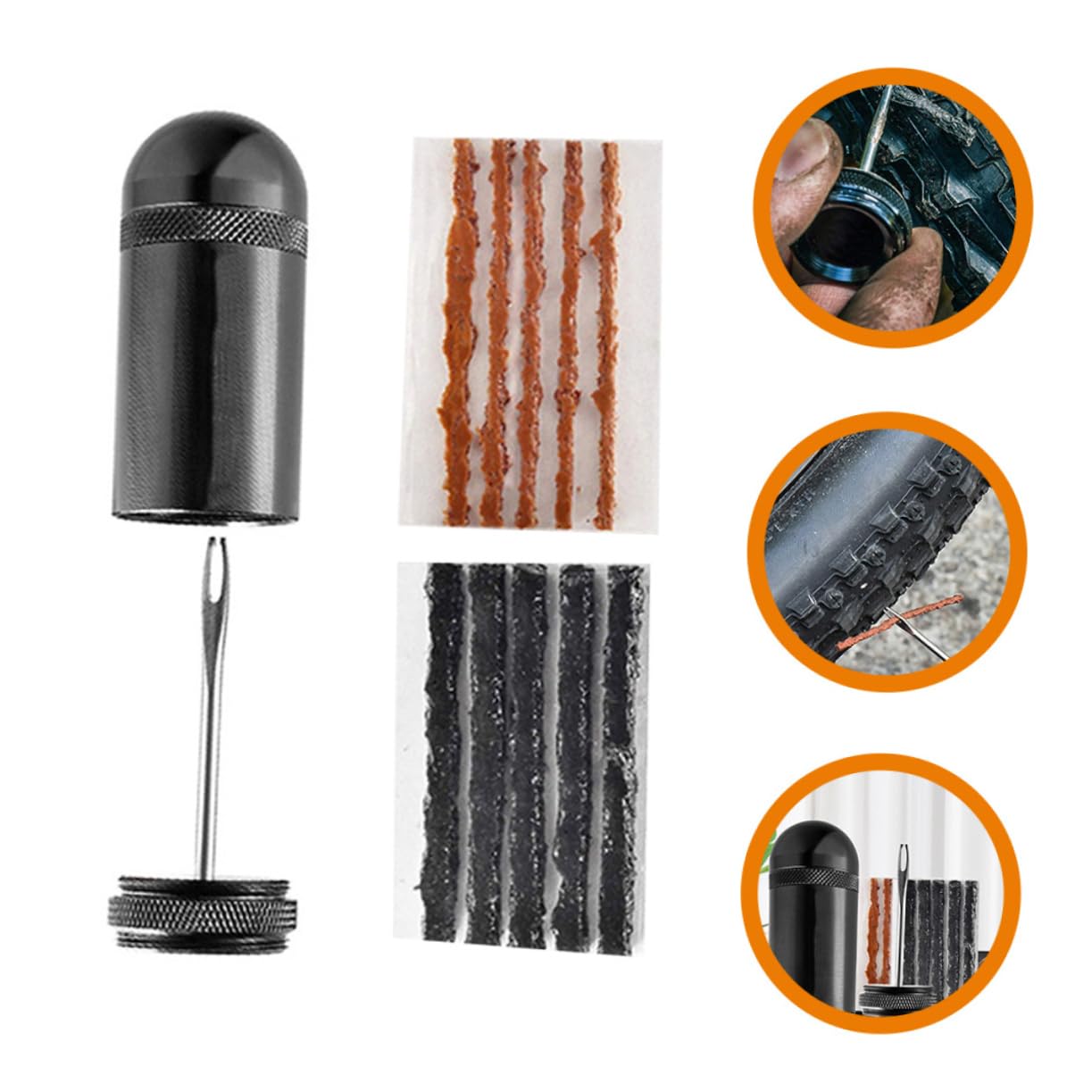 DECOMELODY Cycling Tire Repair Kit Tire Repair Kits Puncture Repair Kit Bicycle Repair Strips Tubeless Repair String Bike Tire Repair