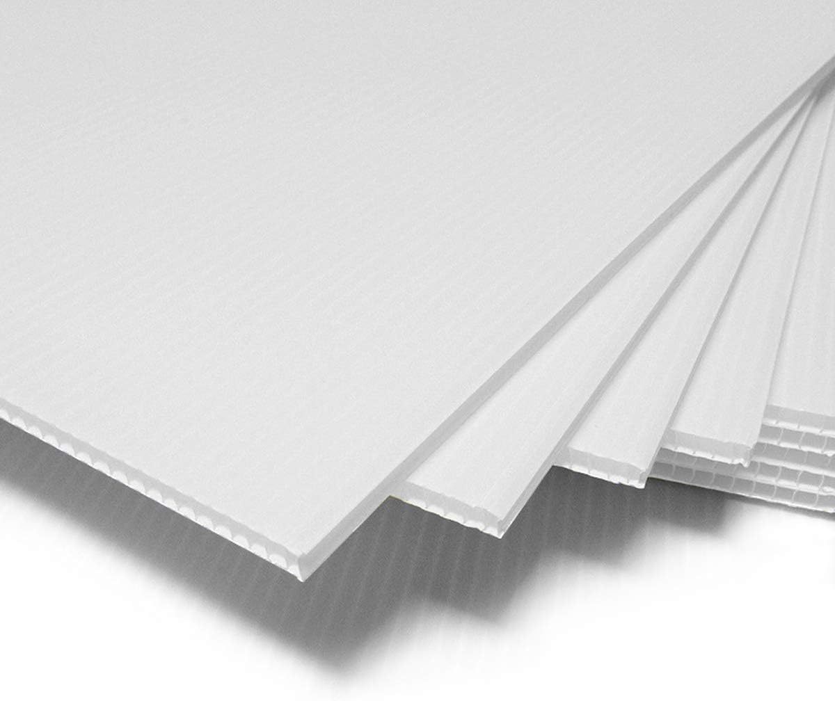T-SIGN Corrugated Plastic Sheets Coroplast Sign Blank Board, 24 x36 Inches 3/16 Inches Thick for A-Frame Replacement Poster Sheets, White Blanks Sign (Pack of 2)
