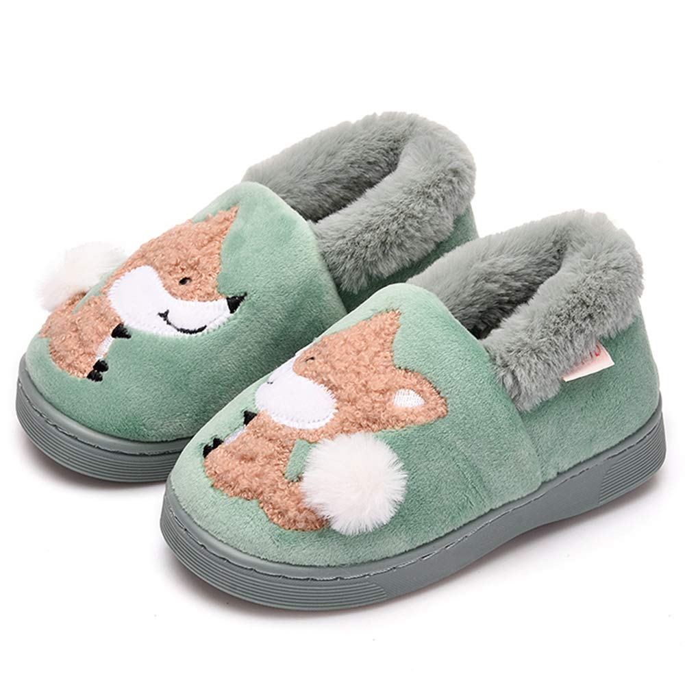 Ainikas Toddler Boys Girls Slippers Fluffy Little Kids House Slippers Warm Fur Cute Animal Home Slipper