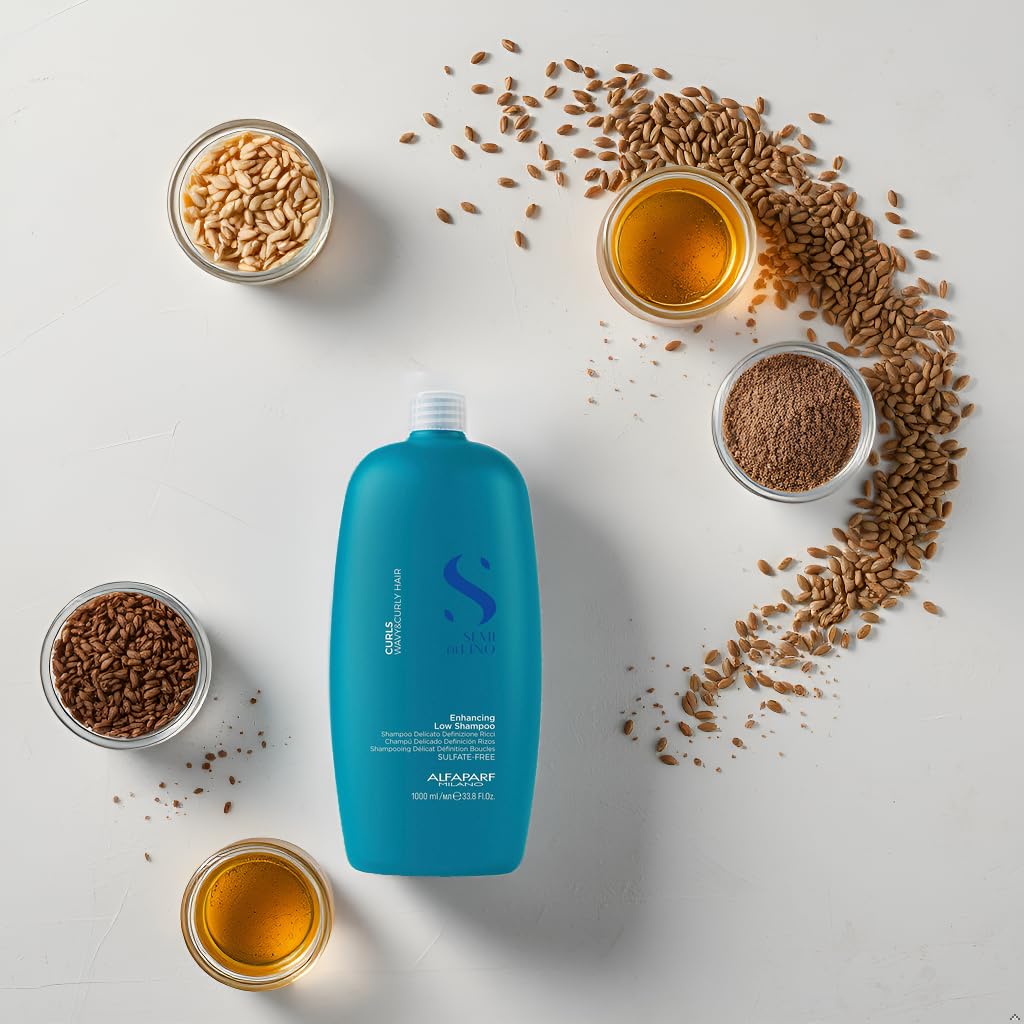 Alfaparf Milano Semi Di Lino Curls Enhancing Sulfate Free Shampoo for Wavy and Curly Hair - Hydrates and Nourishes - Reduces Frizz - Protects Against Humidity - Vegan-Friendly Formula