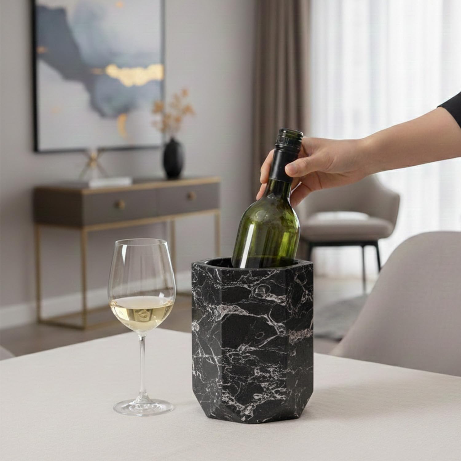 Radicaln Marble Wine Chiller Bucket for 750ml Wine & Champagne Bottles