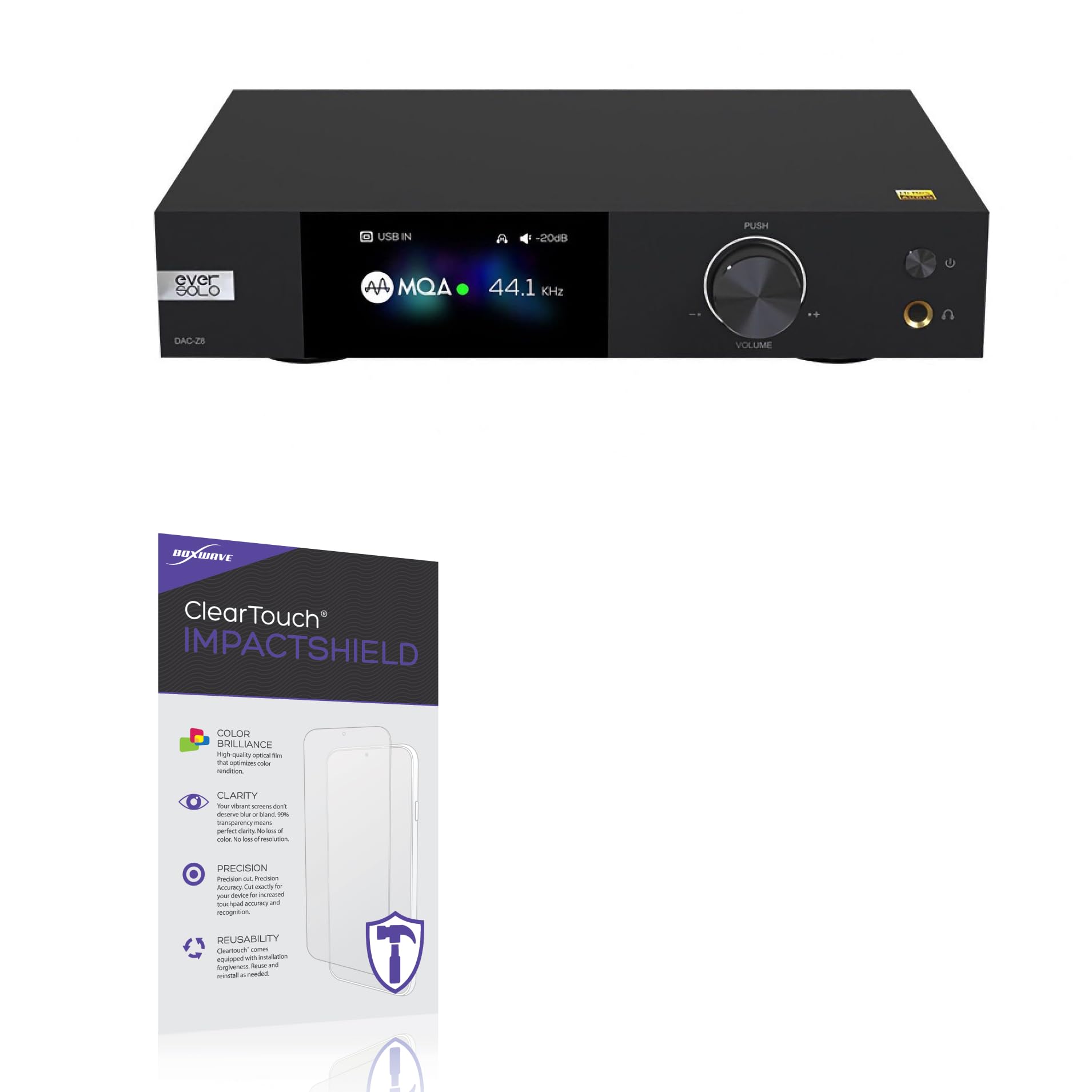 BoxWave Screen Protector Compatible with Eversolo DAC-Z8 - ClearTouch ImpactShield (2-Pack), Impenetrable Screen Protector Flexible Film