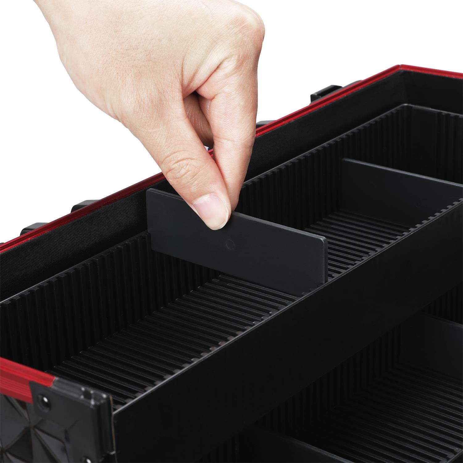 Yaheetech Schminkkoffer Kosmetikkoffer Alu Werkzeugkoffer 34,7 x 22,2 x 25 cm schwarz