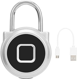 Combination Lock, Combination Padlock,Luggage Locks,Security Padlock,Smart Padlock, High Strength Fingerprint Biometric Fingerprint Lock with LED Indicator for Doors(Silver, Pisa Leaning Tower Type)