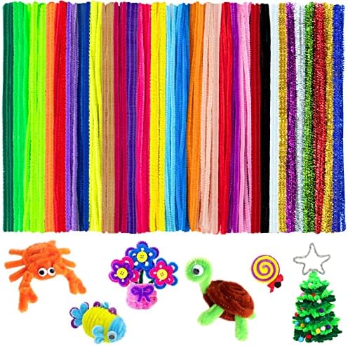 Acerich 600 Pcs Pipe Cleaners 30 Colors Chenille Stems DIY Art Craft Decorations (7 mm x 12 Inch)
