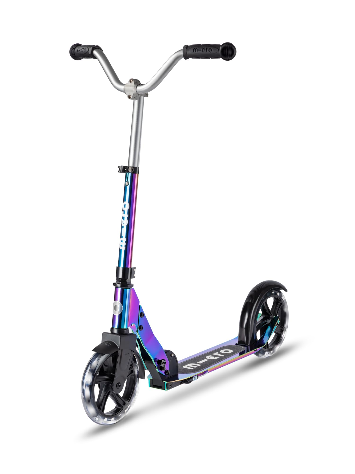 micro™ Cruiser LED | Das ORIGINAL | Kinderroller ab 5 Jahren | Höhenverstellbar & klappbar | Inklusive LED Rollen | stylischer V-Lenker und große Räder | Tretroller für Jungen und Mädchen