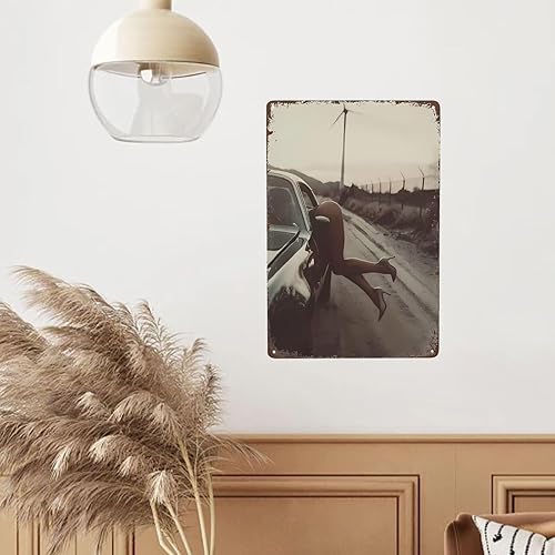 Miniatura 7 de Letreros de metal retro sexy con texto en inglés "Hot Woman", póster sexy para el auto, con texto en inglés "Pin Up Girl", carteles de estaño,