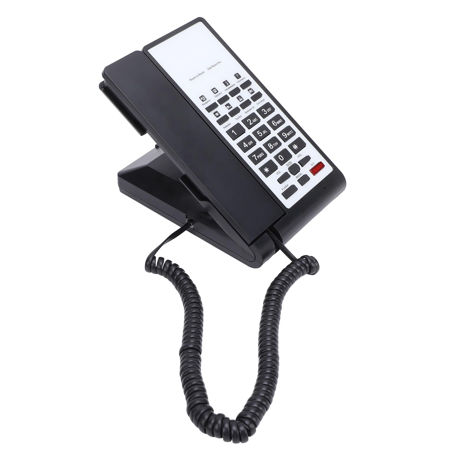 Hotel Business Telefono con Filo Amplificazione Vocale Indicatore di Chiamata in Vivavoce Bianco ABS 1 Set