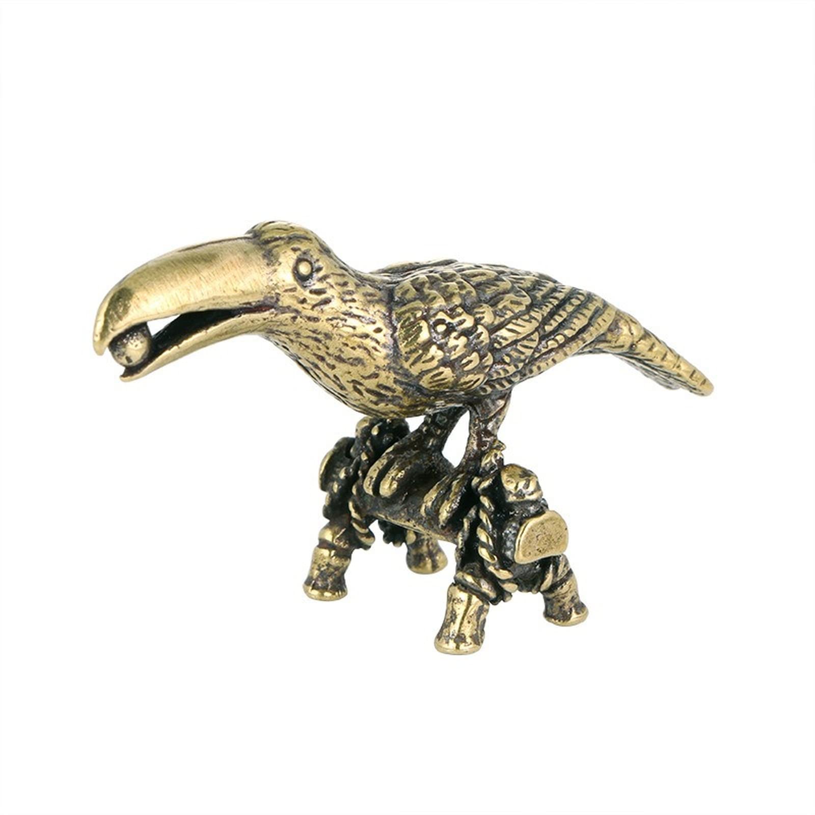 NGDFGR Na Brass Parrot Tabletop Figurine, Bird Statue, Office Study Incense Stick Decorative Ornament, Bronze Animal Sculpture Craft Collection