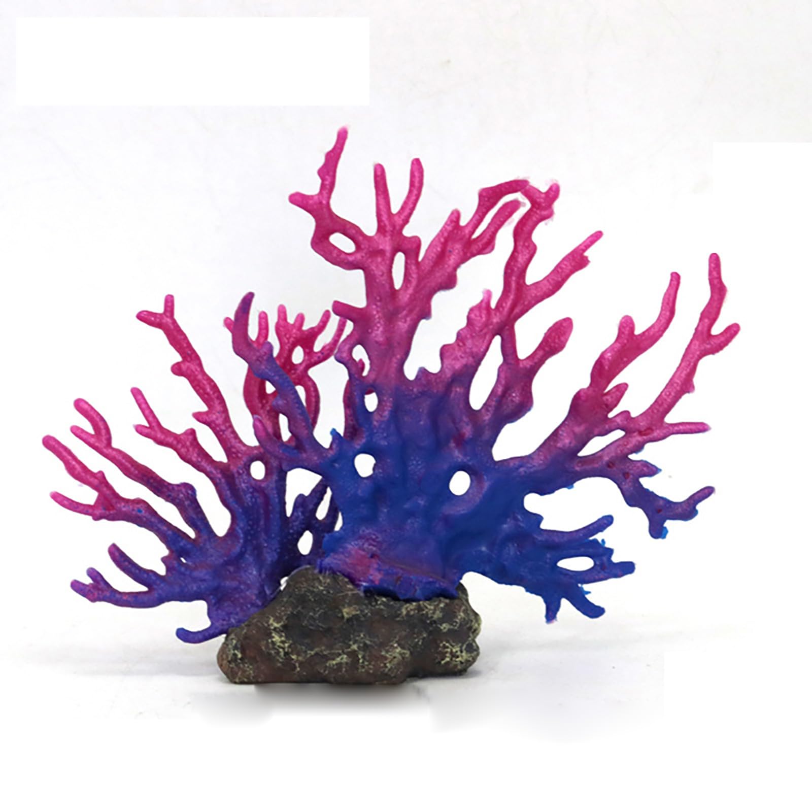 2 Piezas de decoración para Acuario de Arrecife de Coral, simulación de Rama de Coral Marino para pecera, Adornos de Roca de Resina,Púrpura