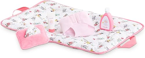 Corolle - Juego de accesorios de cambio 2 en 1 - Juego de 5 piezas para muñecas de bebé de 14 y 17 pulgadas, multicolor