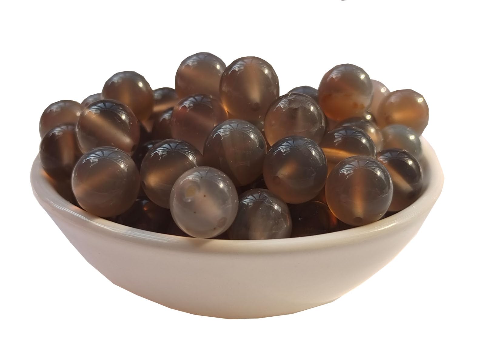 Stone Beads 6mm 140pcs Grey Agate Beads Round Loose Gemstones Beads for Bracelet Necklace Jewelry Making (6mm, 60620 Grey Agate)