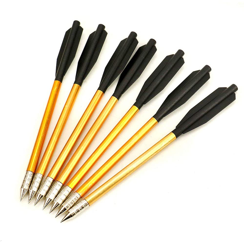 6,25 Pouces flèches de boulons d'arbalète en Aluminium pour Cible de précision d'arbalète de Pistolet de 50 LB / 80 LB, idéal pour la Pratique de la Cible de tir, Petite Chasse, Paquet de 12