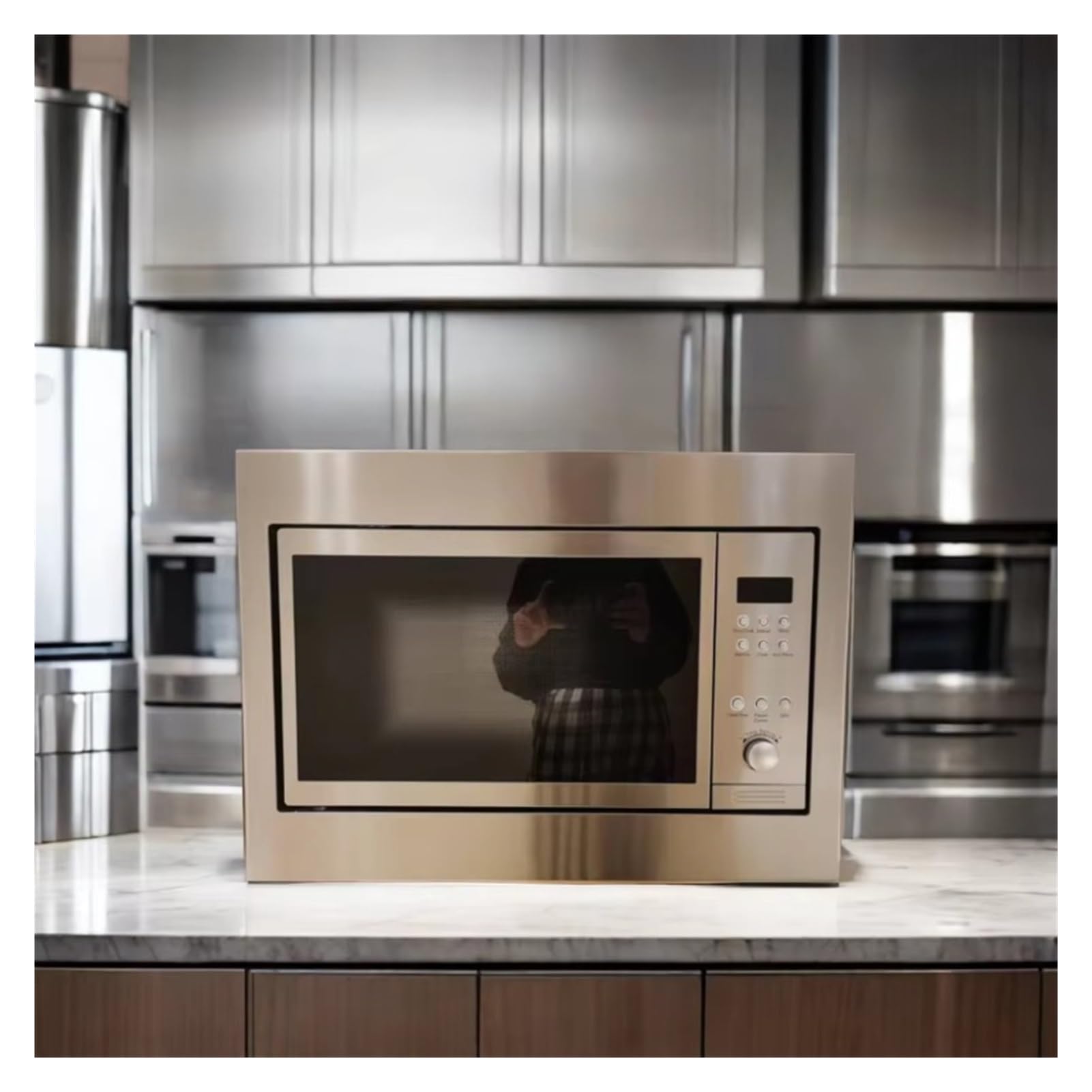 Forno a microonde elettrico a convezione da incasso da 30 litri con grill Vera funzione microonde Alloggiamento in vetro Cucina Uso domestico Hotel