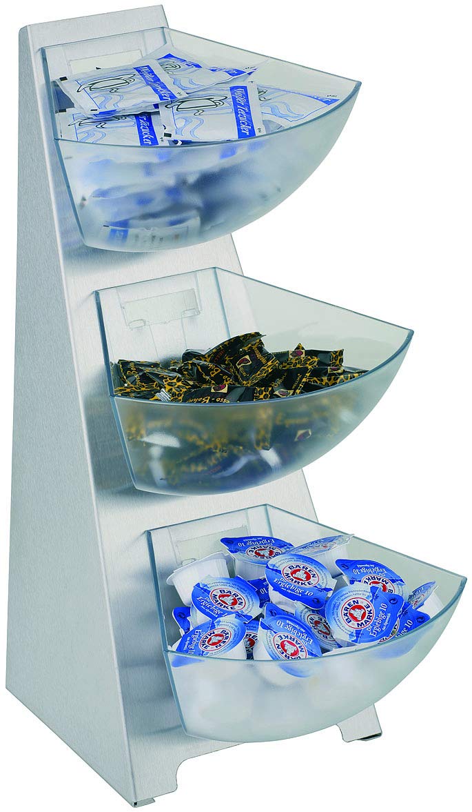 APS Multirack, estante de cocina, estante, almacenamiento de porciones, dispensador de porciones, dispensador, acero inoxidable 18/0, volumen por granel, 1 litro de contenido, 3 niveles