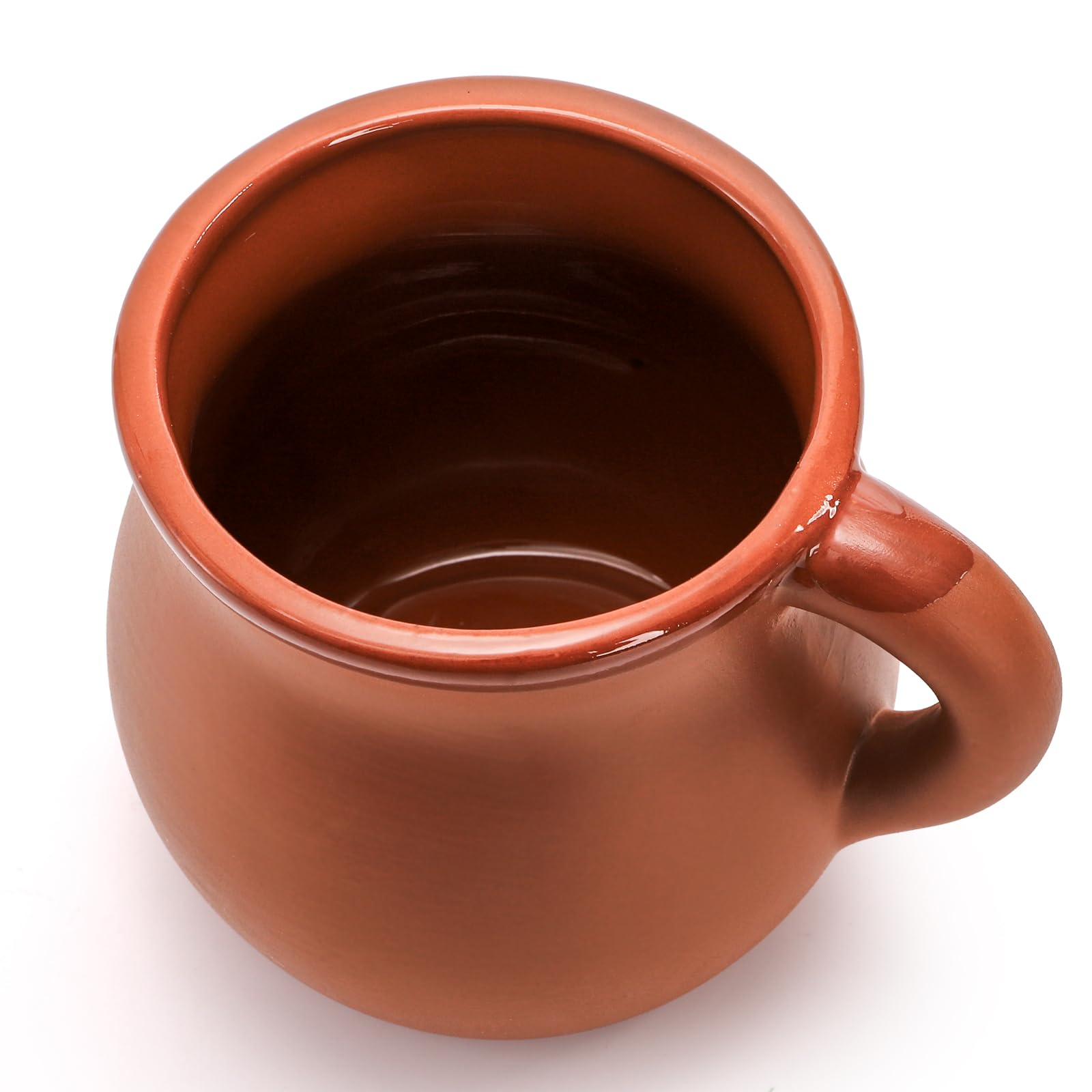 Kingrol Confezione da 6 tazze in argilla messicana autentica – Tazas de Barro, ceramica artigianale per bevande calde e fredde, caffè, tè e cocktail