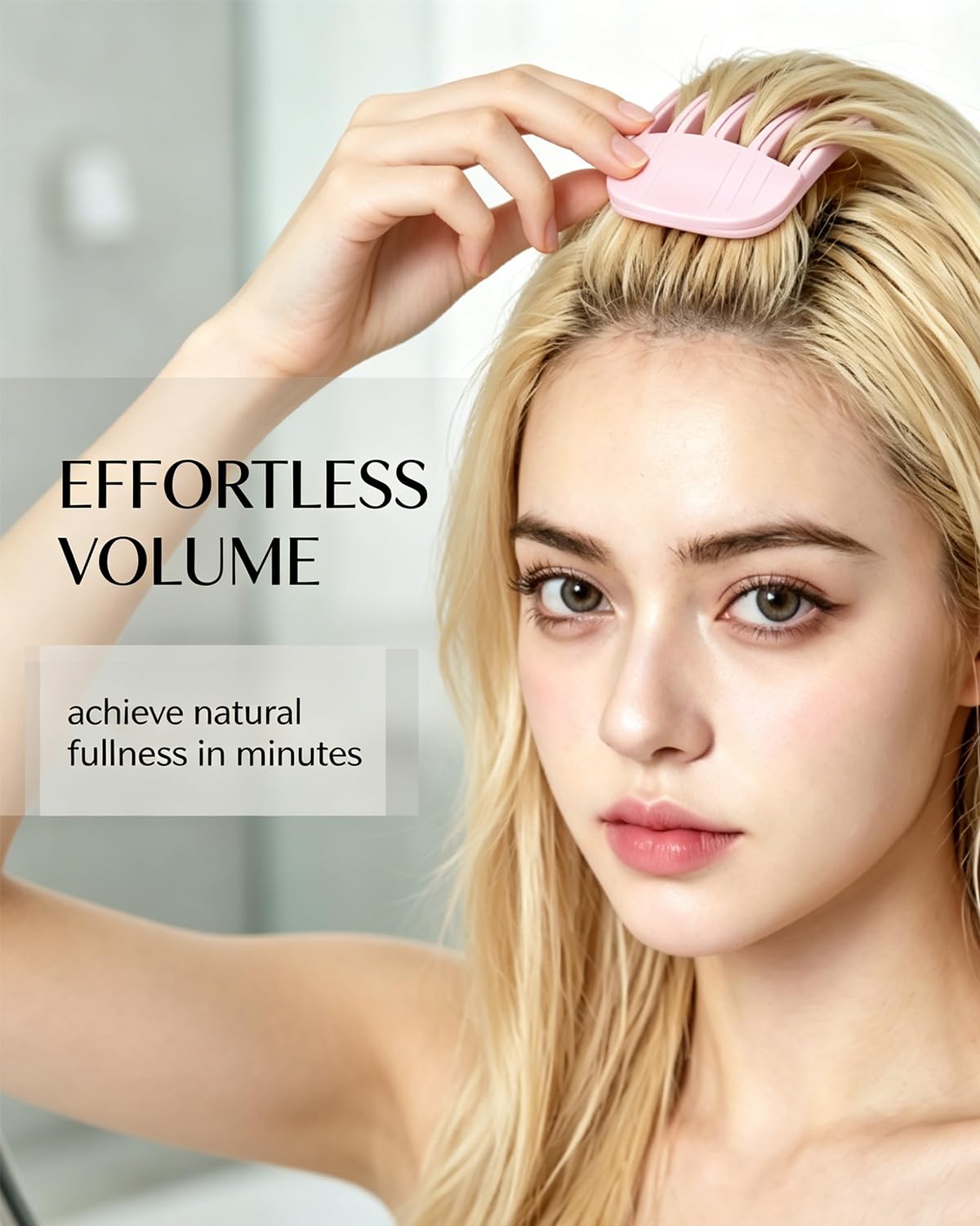 2 Pezzi Pettine per Capelli Volumizzante Rosa, Clip Della Radice Del Volume, Pettine Per Radici Volume Dei Capelli Ricci E Mossi, Fermagli Volumizzanti Frangia, Accessori Capelli Donna Uomo