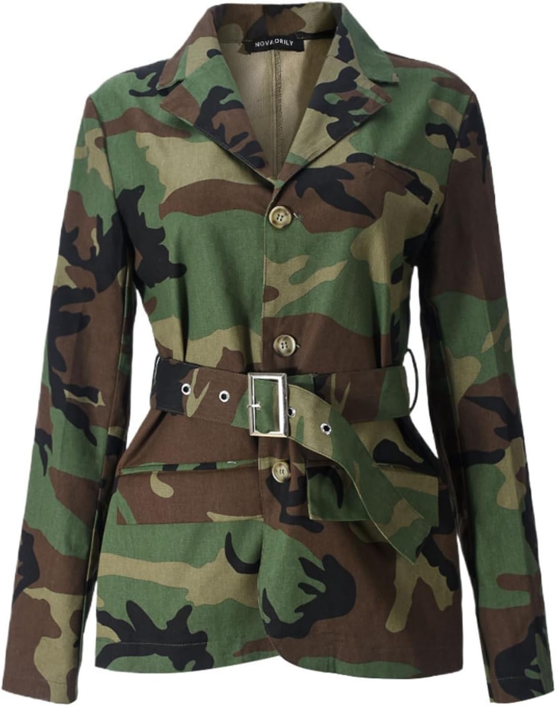 Women 2024 Fall Winter Oversized Camo Jean Blazer Jacket Long Sleeve Camouflage Denim Tops Fashion Trench Coats