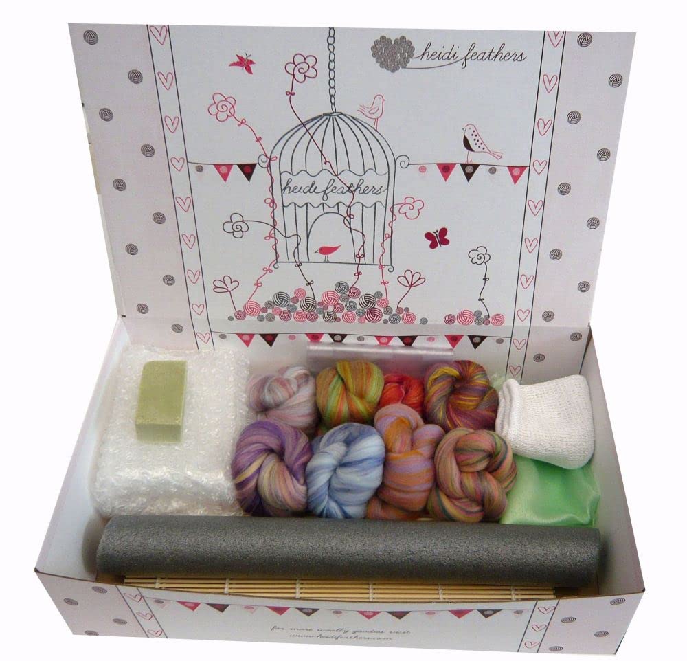 Heidifeathers Boxed Wet Felting Kit With Bamboo And Merino Wool Heidifeathers® Wet Felting Kits (Boxed Wet Felting Kit With Bamboo And Merino Wool)