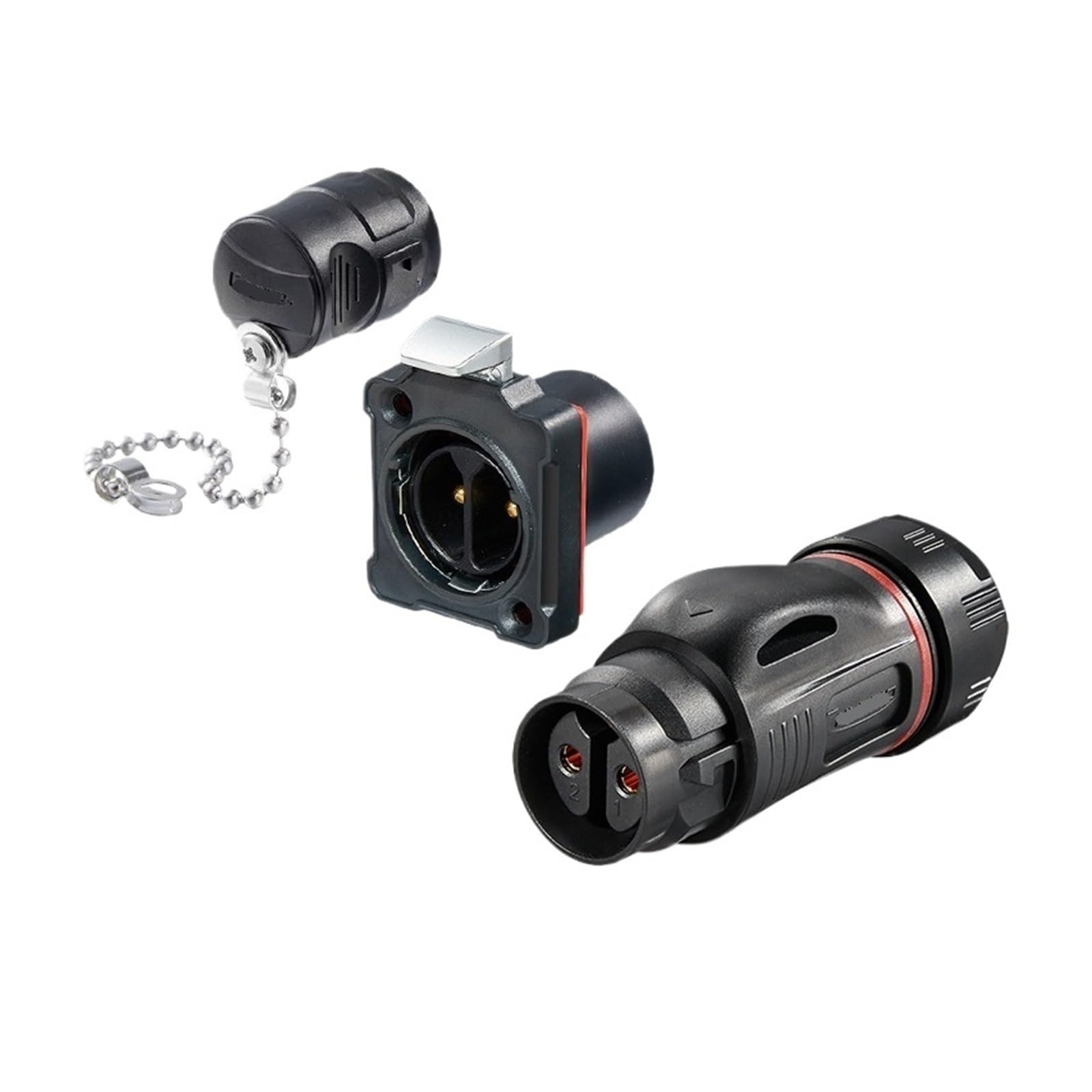 Conector de crimpado BD24 de 2 núcleos en plástico resistente para equipos industriales