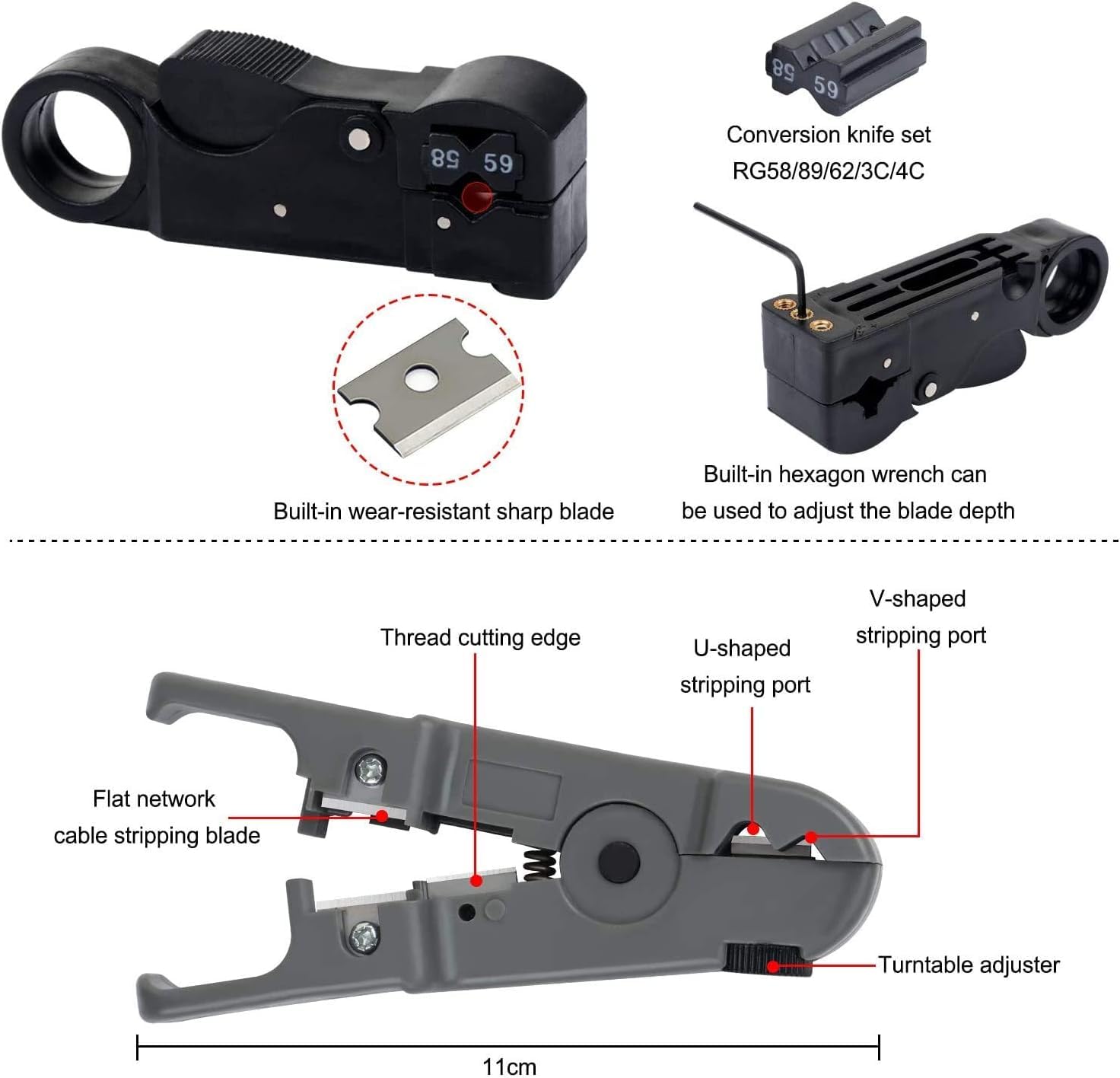 Krimptang - Geschikt voor netwerkkabels - RJ11, RJ12 en RJ45