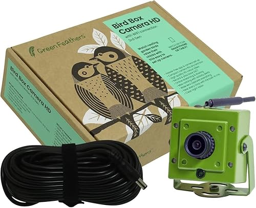 Cámara HD 1080p WiFi Wildlife Bird Box y cable de extensión de 328ft cámara de vida silvestre de jardín y kit de hábitat perfecto para ver pájaros y