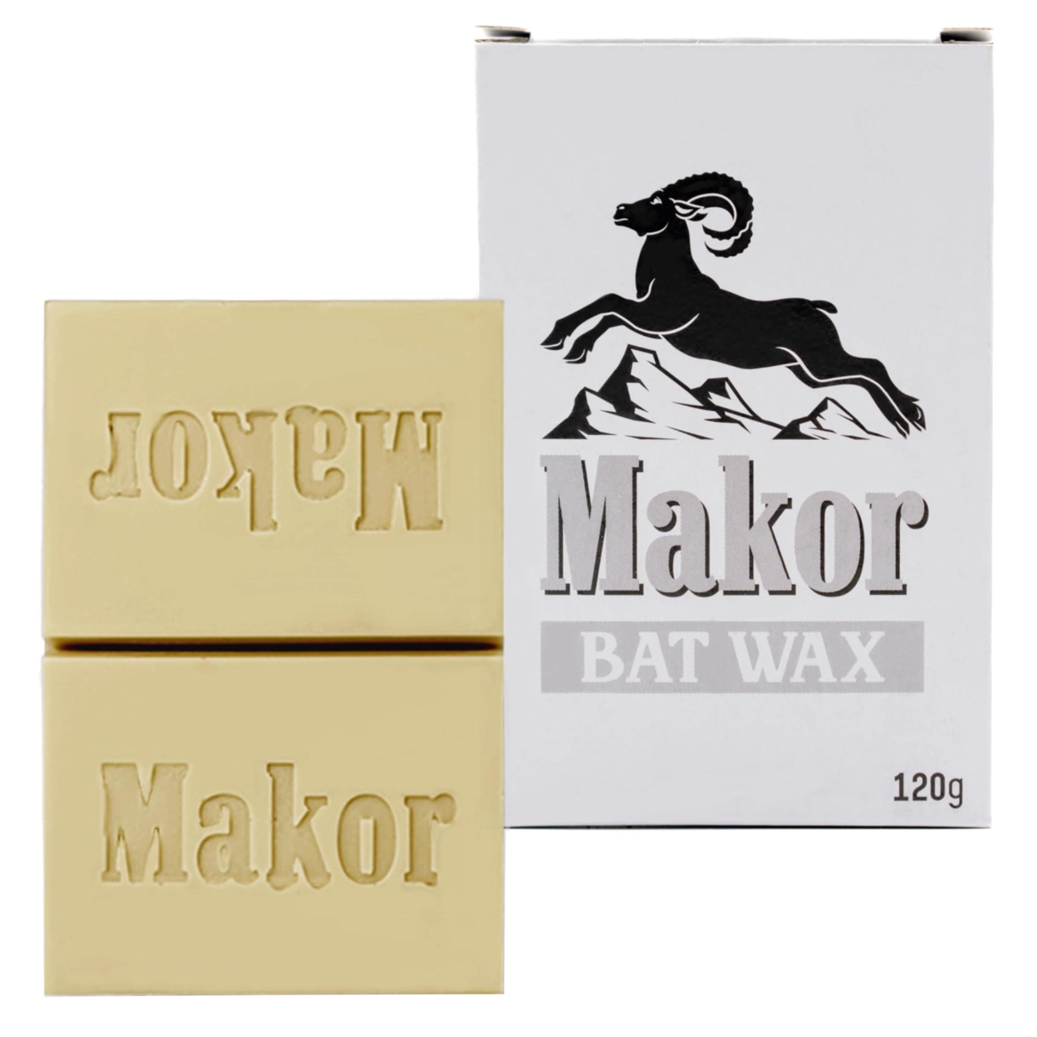 MAKOR Pine Tar BAT Grip Stick Wax - Enhanced Grip for Baseball and Softball Bats, Natural Wax Formula, 120 Gram, Ideal for Superior Tack and Performance, Players