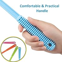 Vista 6 de Matamoscas de plástico, paquete de 5 matamoscas de plástico resistente con mango largo y flexible, manual, varios colores, paquete múltiple