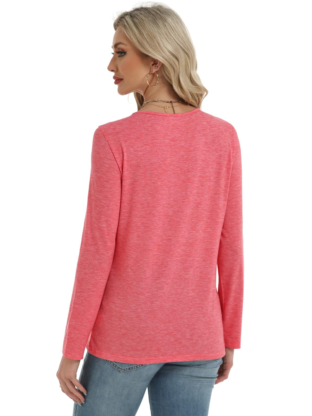 Long Sleeve Shirts for Women Crew Neck Women Long Sleeve Tops Casual Fall Tops Trendy Cute T Shirts Outfits Clothes