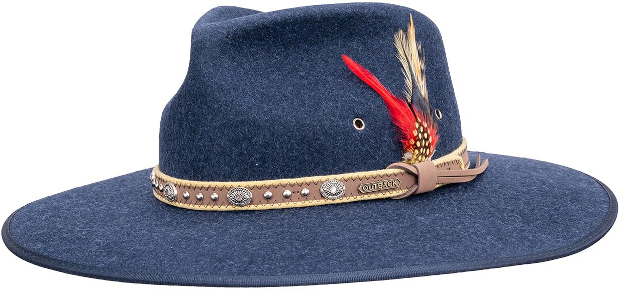 Outback Trading - Unisex Swan Wool Felt Hats, Color Heather Navy, Size: 6 7/8