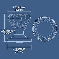 Vista 8 de Perillas de puerta de cristal brillante redondo de diamante de paso roseta redonda de cromo pulido