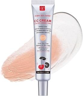 Color Correcting CC Cream with Centella Asiatica - Concealer Skin Tint with Full Coverage - Improves Skin and Hydration - SPF 25 Make Up Fondation