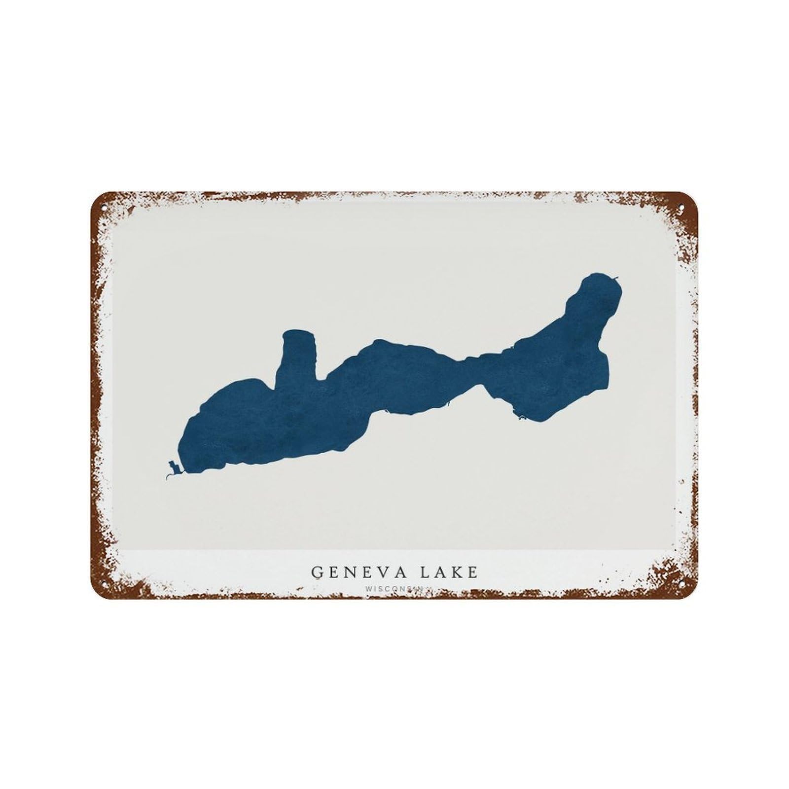 xiaoxiaoshen Geneva Lake Map House Gift Wisconsin (2) Wall Decor Art Metal Tin Poster Modern Home Decor Art Home Bar Shop Decorations Vintage Sign 20x30cm