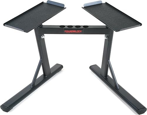 POWERBLOCK PowerMax - Soporte para mancuernas y soporte de pesas, uso con pesos de hasta 90 libras, construcción de acero duradera, entrenamiento de