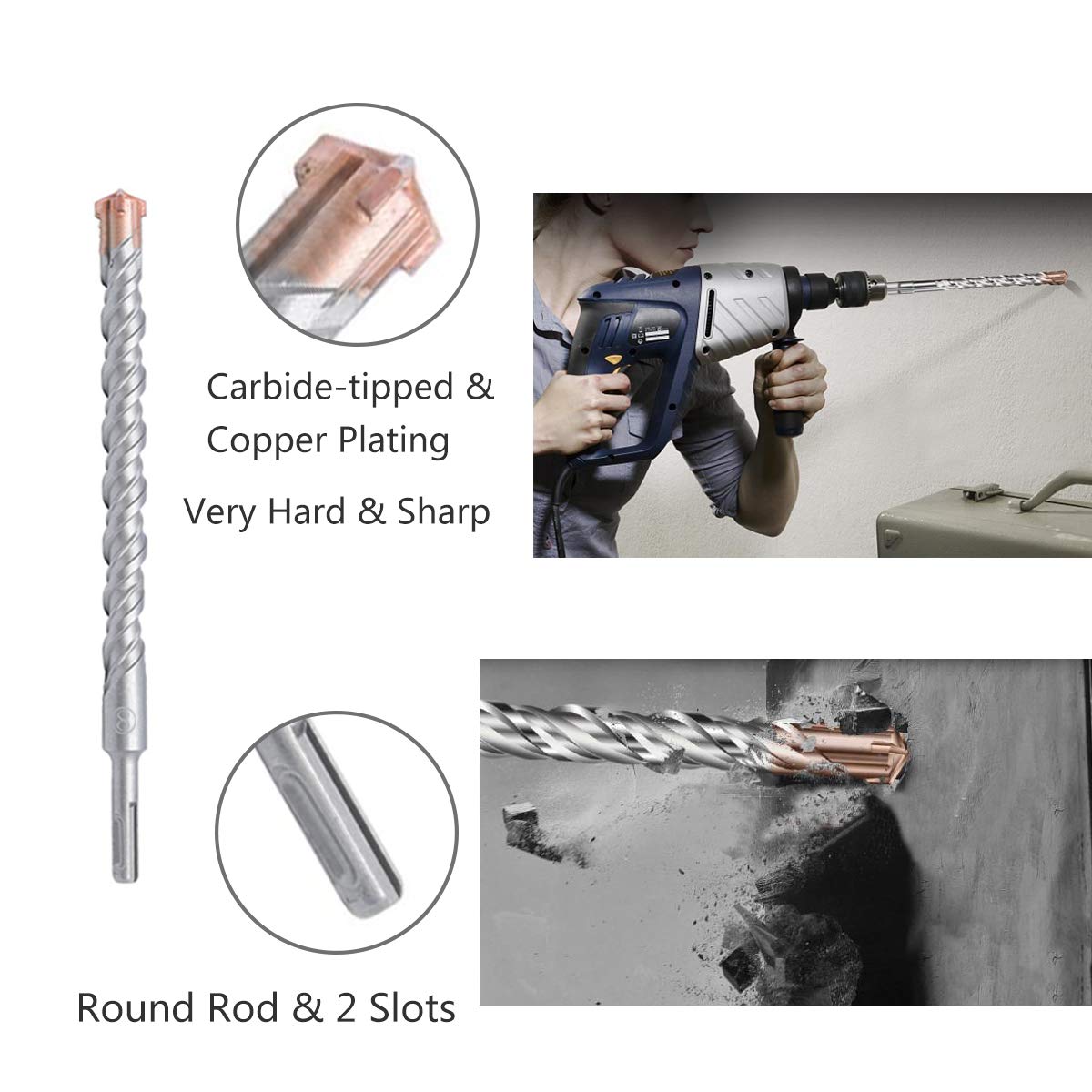 ハンマードリル Amazon.co.jp: Jashtool ハンマードリルビット 6個 1/4 5/16 3/8インチ