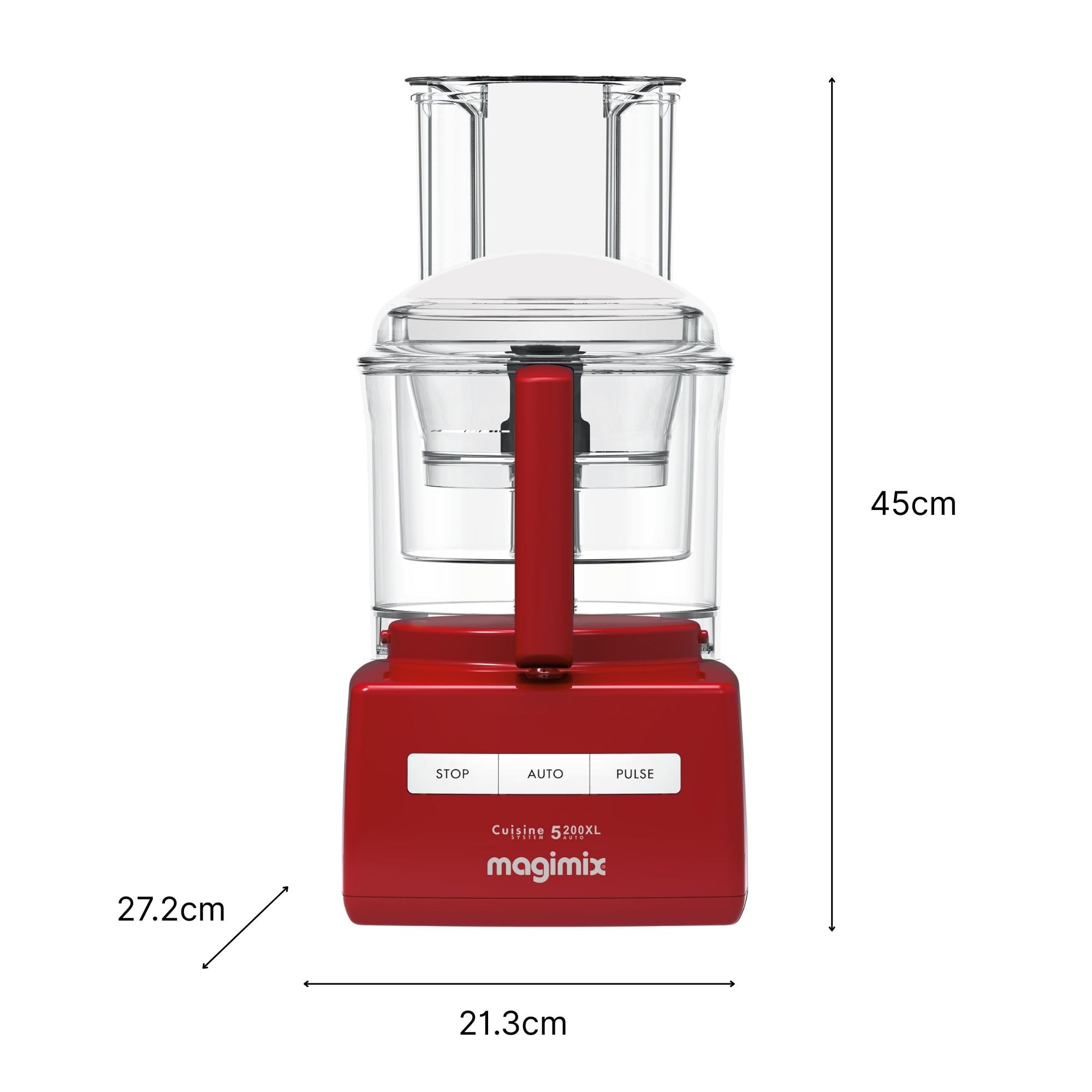 Magimix Robot de Cuisine Multifonction 4200 XL – Hachoir, Blender, Pétrin, Batteur – Accessoires Inclus – Idéal pour Famille – Moteur Professionnel Silencieux 3 L - Fabriqué EN FRANCE (Rouge)