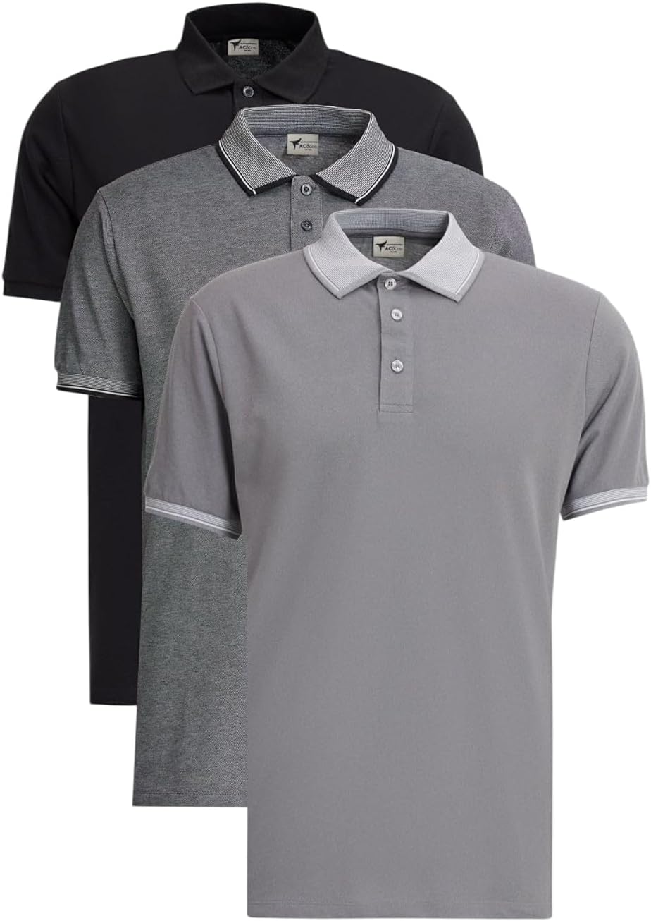 AC&Co/Altınyıldız Classics Erkek Çekmeyen Pamuklu Slim Fit Kıvrılmaz Polo Yaka Basic Tişört