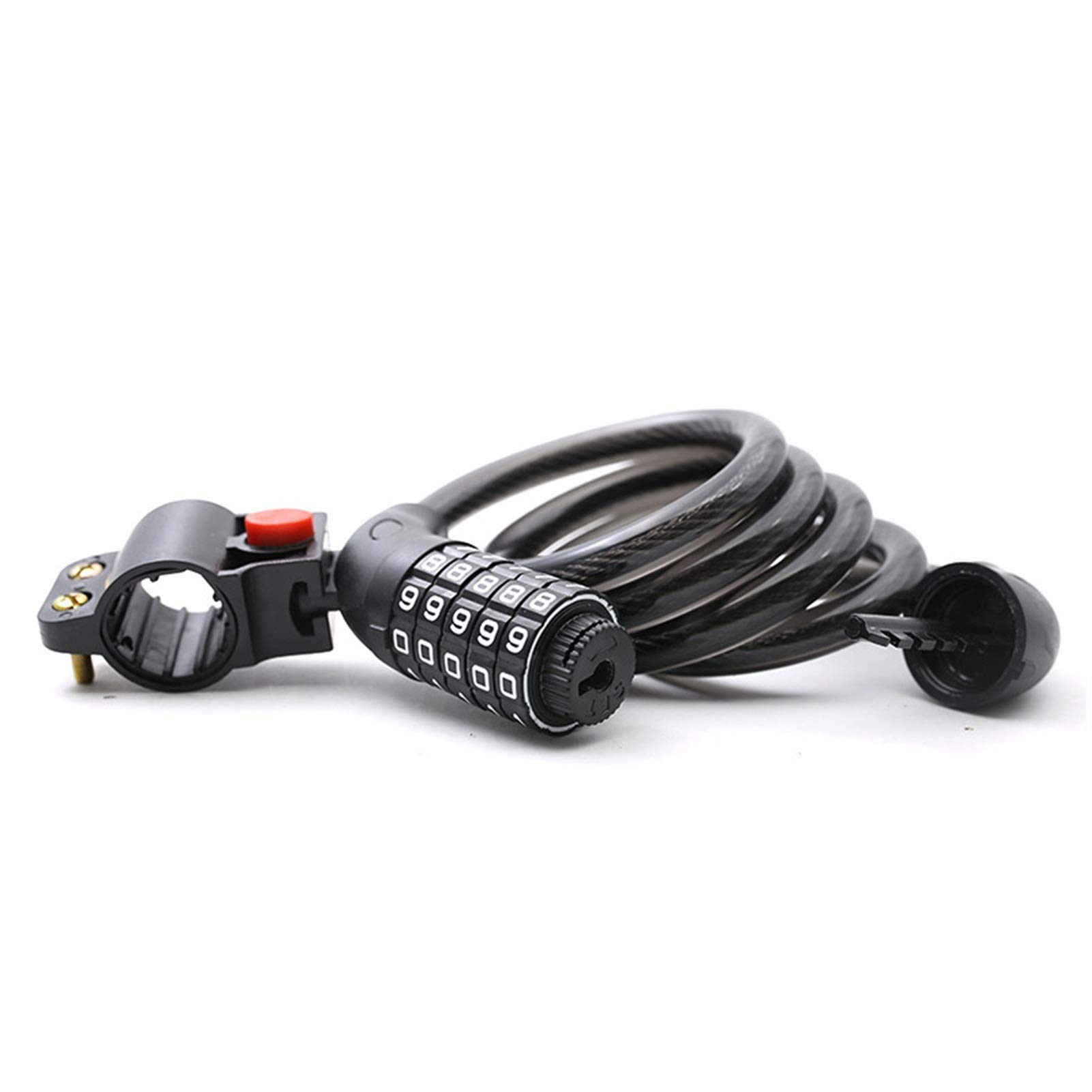 lucchetto digitale a combinazione per bicicletta, Lucchetto for bicicletta, lucchetto con combinazione codificata for bicicletta, accessori for lucchetto con filo d'acciaio(Black)