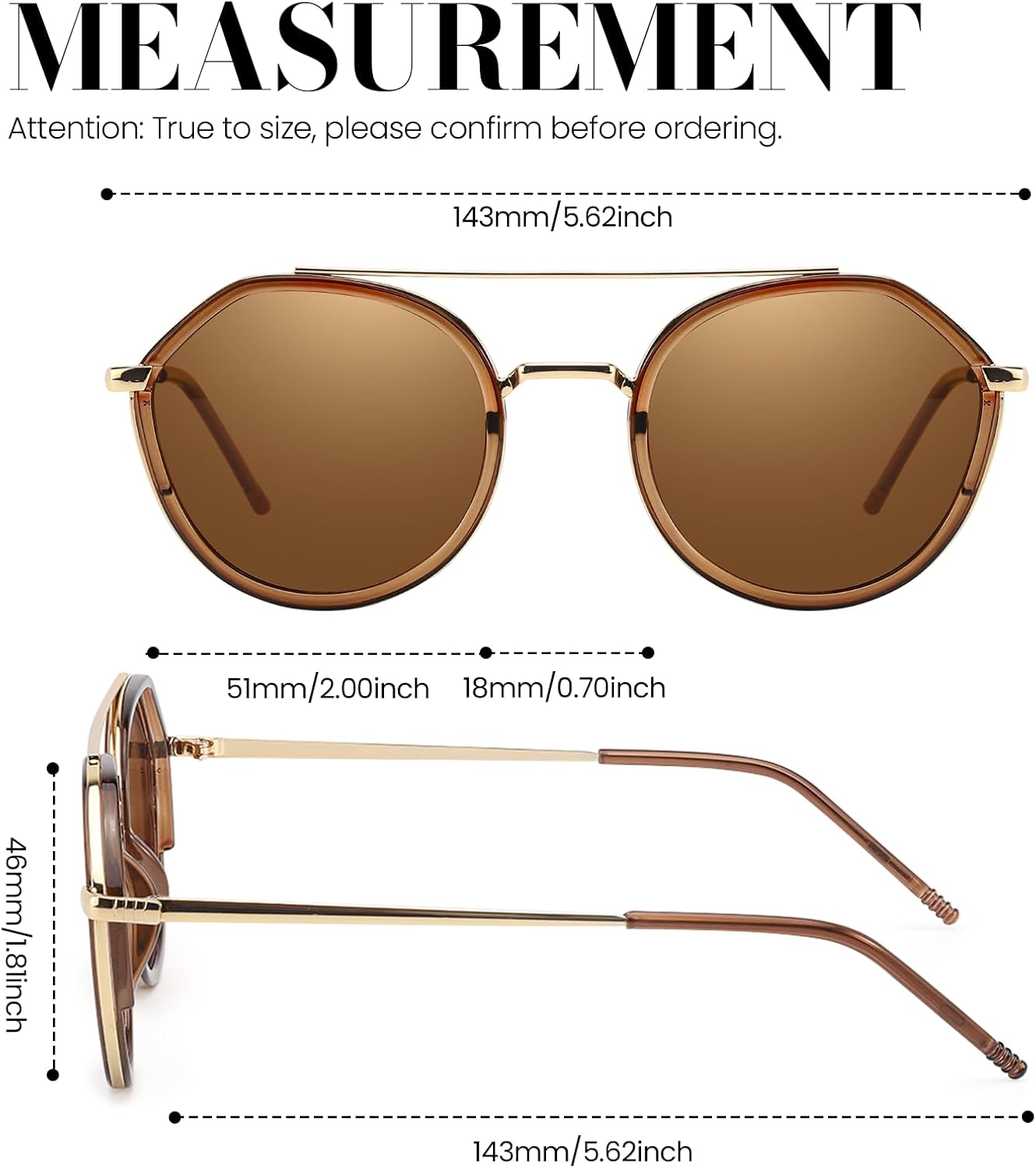 Retro Tangle Free Aviator Sunglasses for Women Trendy Round Frame 2026 Fashion Designer lady Shades - Image 5