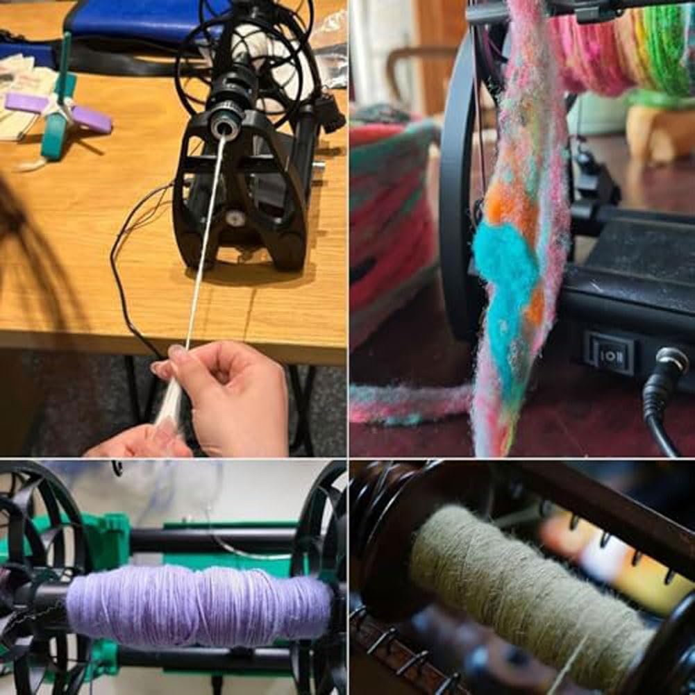 Zestaw kółek obracania przędzy elektrycznej,pedał nożny,jazda przodu/tyłu | Nawijarka wełny,elektryczne kołowrotek,precyzyjna kontrola,pojemność 4 uncje (120g),do tkania przędzy(Purple)