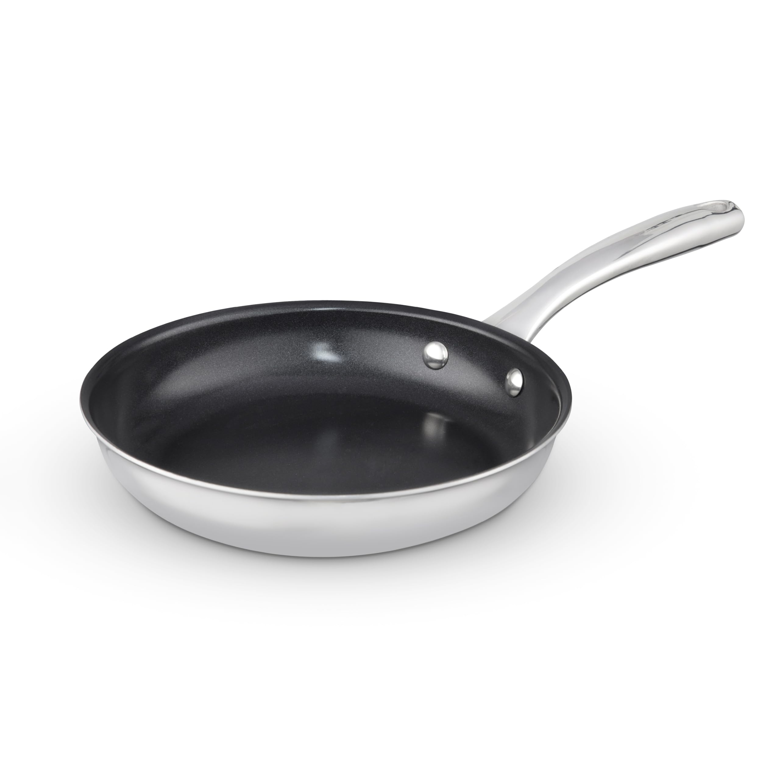 Tower Stainless Steel Good Food In Partnership With Tri-Ply 24Cm Frying Pan, 10X Stronger Superior Ceramic Coating, Induction Compatible,