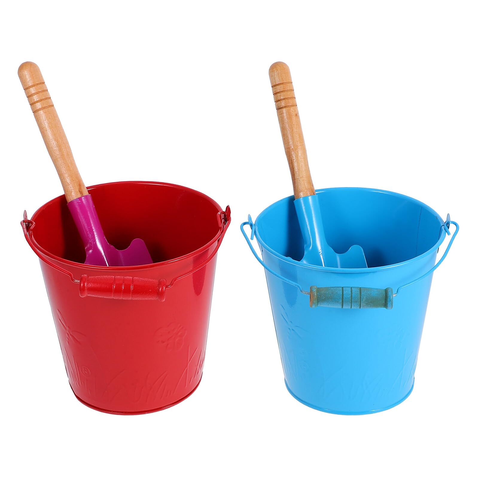 Beach Bucket Toy 4pezzi in Ferro con Shovel per Bambini | Atmosfera Estiva, Giocattoli da Spiaggia e Outdoor, Secchiello Leggero con Manico Robusto Colore Casuale