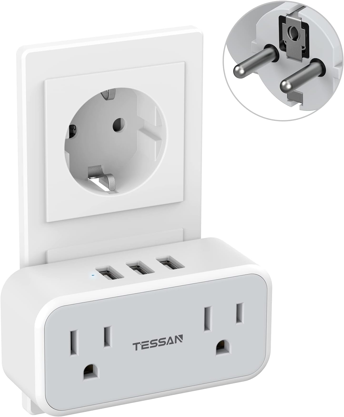 United States to South Korea Travel Power Adapter to