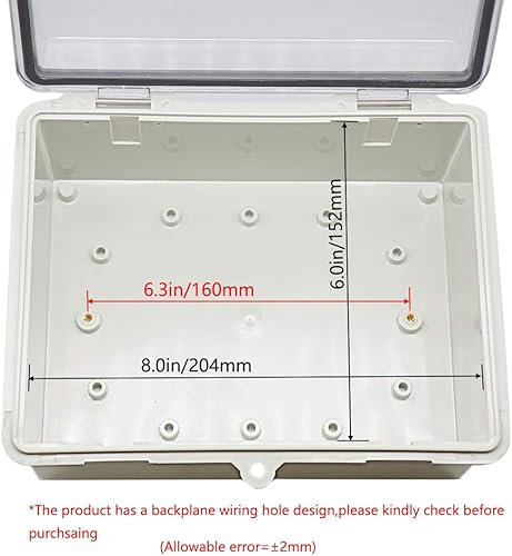 Miniatura 5 de Zulkit Caja de conexiones de plástico ABS a prueba de polvo, impermeable, IP65, cajas eléctricas con bisagras, carcasa universal para proyectos para