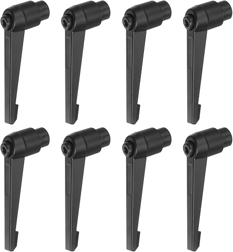 8 manijas de palanca de sujeción ajustables M10 hembra, perillas de rosca giratorias con bloqueo de tornillo de liberación rápida, mango de botón de